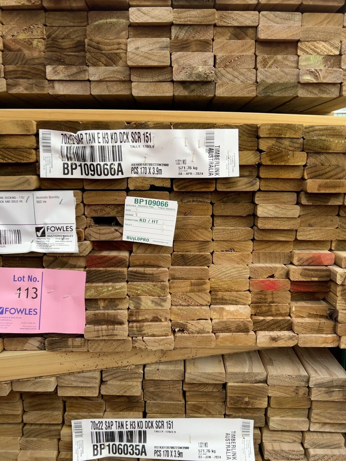 70X22 TAN E H3 TREATED PINE DECKING-170/3.9 (THIS PACK IS AGED STOCK AND SOLD AS IS) 70X22 TAN E H3 TREATED PINE DECKING-170/3.9 (THIS PACK IS AGED STOCK AND SOLD AS IS)