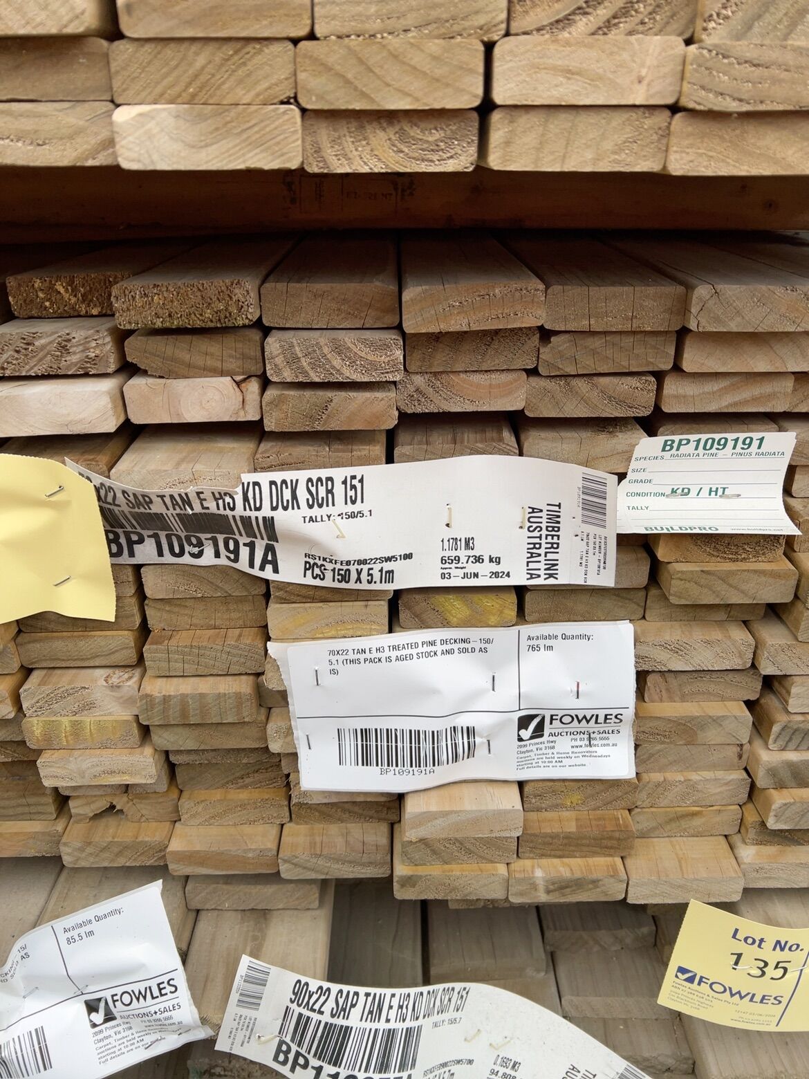 70X22 TAN E H3 TREATED PINE DECKING-150/5.1 (THIS PACK IS AGED STOCK AND SOLD AS IS) 70X22 TAN E H3 TREATED PINE DECKING-150/5.1 (THIS PACK IS AGED STOCK AND SOLD AS IS)