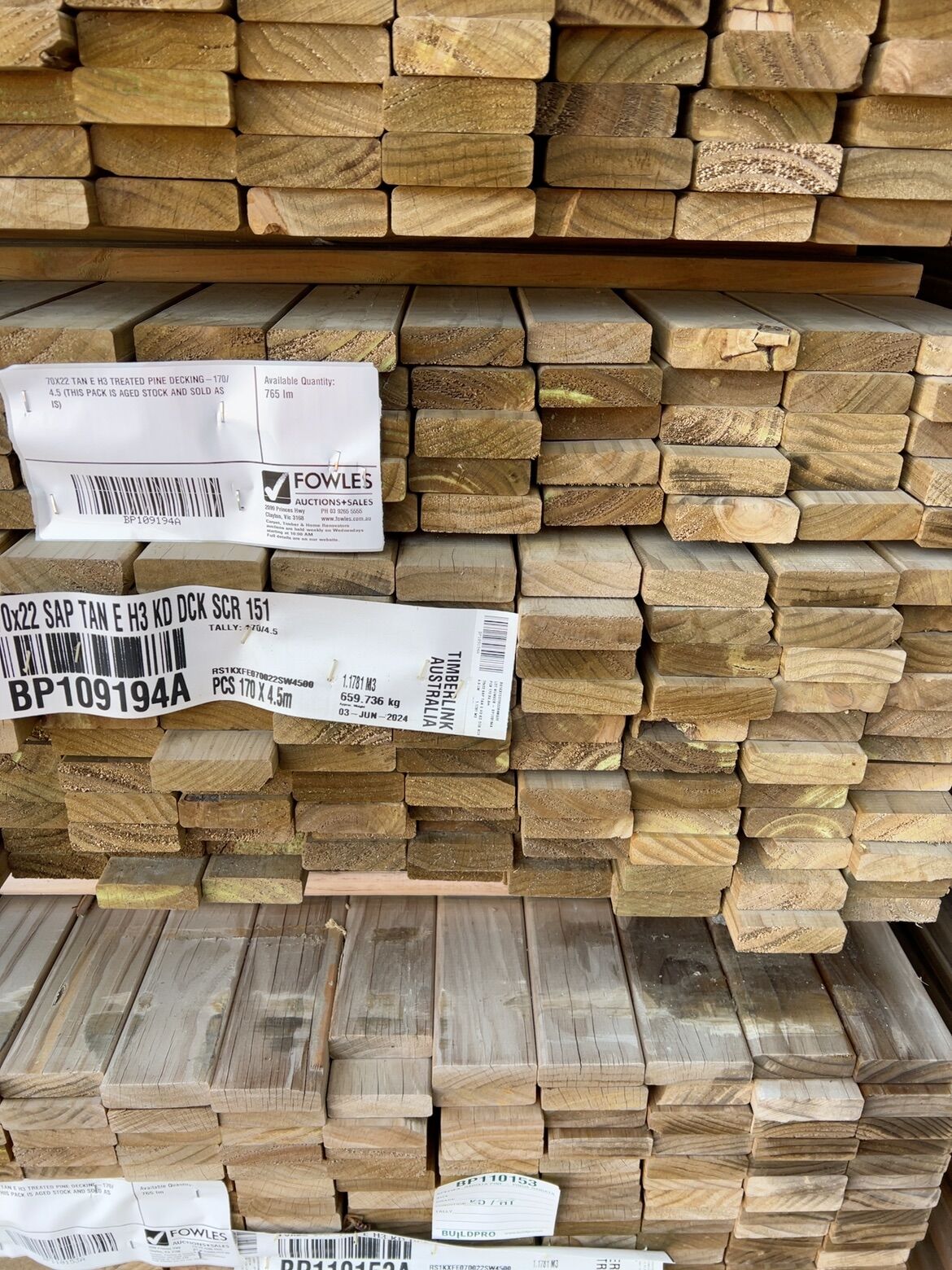 70X22 TAN E H3 TREATED PINE DECKING-170/4.5 (THIS PACK IS AGED STOCK AND SOLD AS IS) 70X22 TAN E H3 TREATED PINE DECKING-170/4.5 (THIS PACK IS AGED STOCK AND SOLD AS IS)