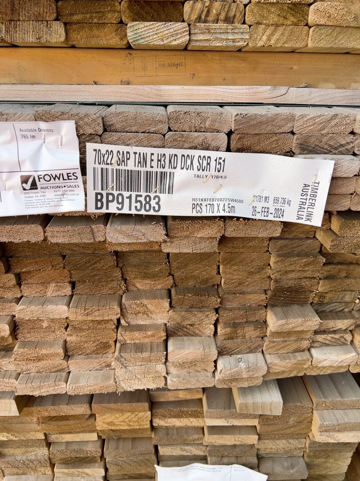 70X22 TAN E H3 TREATED PINE DECKING-170/4.5 (THIS PACK IS AGED STOCK AND SOLD AS IS) 70X22 TAN E H3 TREATED PINE DECKING-170/4.5 (THIS PACK IS AGED STOCK AND SOLD AS IS)