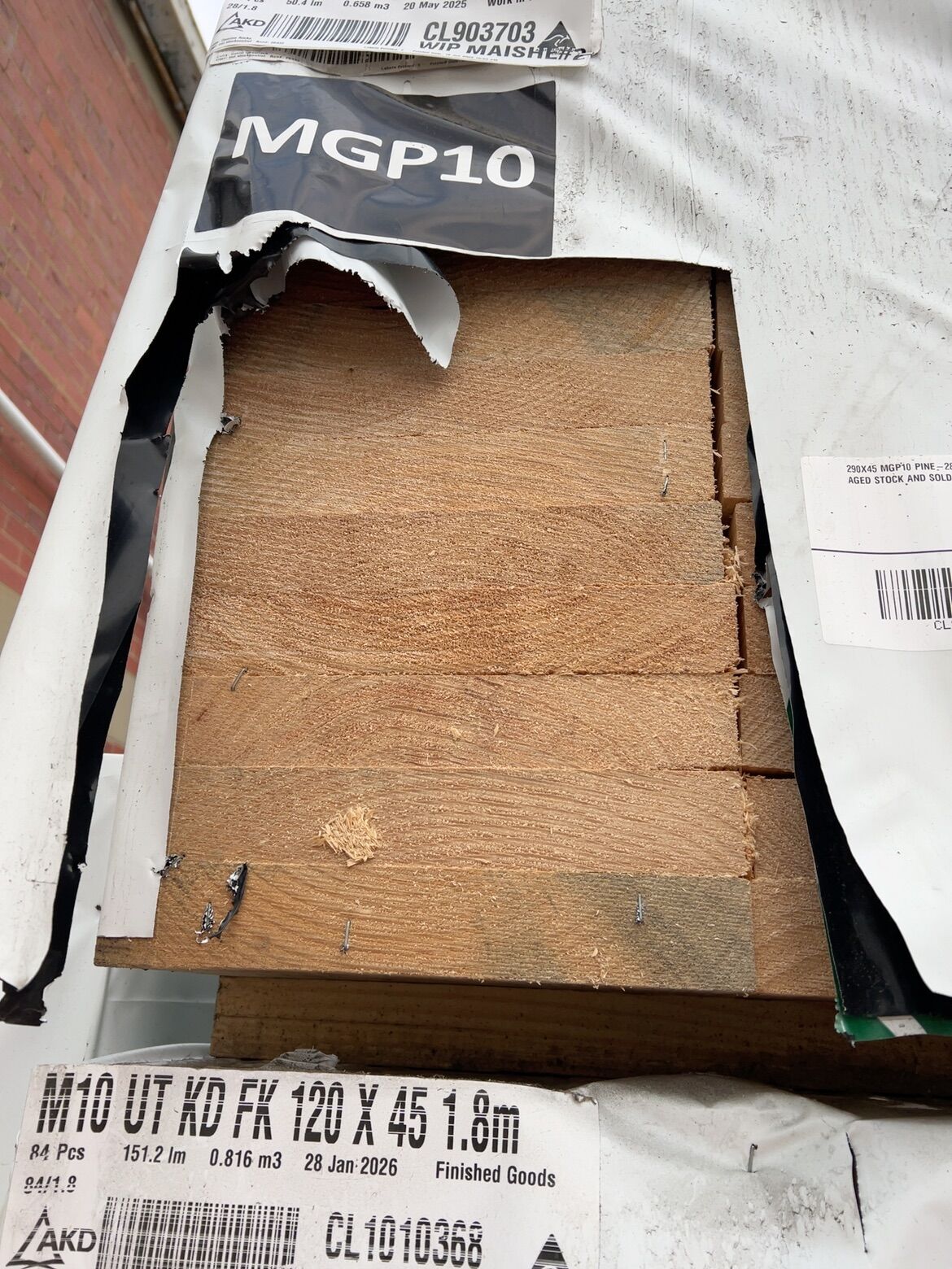 290X45 MGP10 PINE-28/1.8 (THIS PACK IS AGED STOCK AND SOLD AS IS) 290X45 MGP10 PINE-28/1.8 (THIS PACK IS AGED STOCK AND SOLD AS IS)
