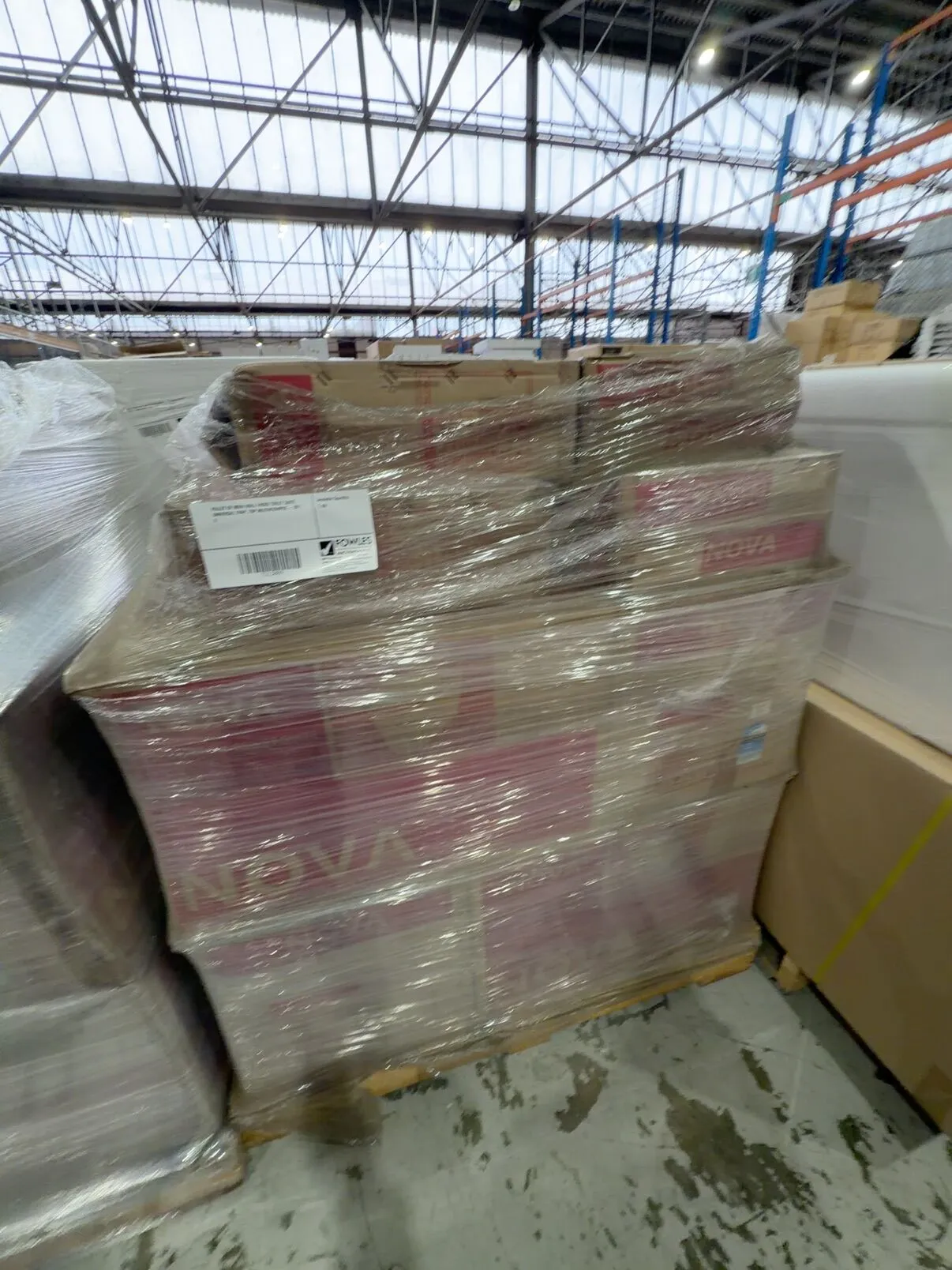PALLET OF NOVA WALL FACED TOILET SUITE, UNIVERSAL TRAP, TOP INLET NTIOWFSC - QTY 8 PALLET OF NOVA WALL FACED TOILET SUITE, UNIVERSAL TRAP, TOP INLET NTIOWFSC - QTY 8