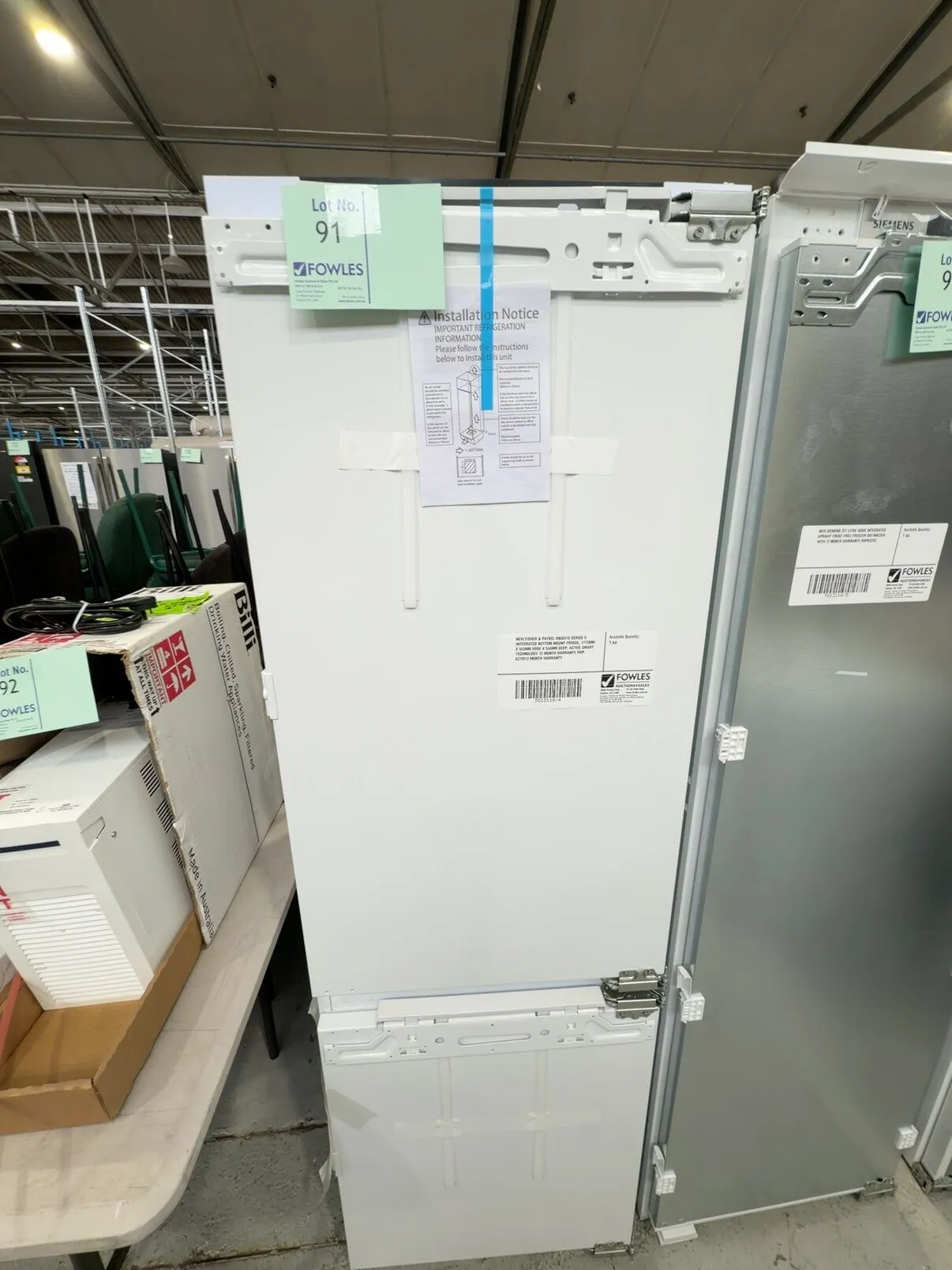 NEW FISHER & PAYKEL RB60V18 SERIES 5 INTEGRATED BOTTOM MOUNT FRIDGE, 1773MM X 555MM WIDE X 544MM DEEP, ACTIVE SMART TECHNOLOGY 12 MONTH WARRANTY RRP$2799 12 MONTH WARRANTY NEW FISHER & PAYKEL RB60V18 SERIES 5 INTEGRATED BOTTOM MOUNT FRIDGE, 1773MM X 555MM WIDE X 544MM DEEP, ACTIVE SMART TECHNOLOGY 12 MONTH WARRANTY RRP$2799 12 MONTH WARRANTY