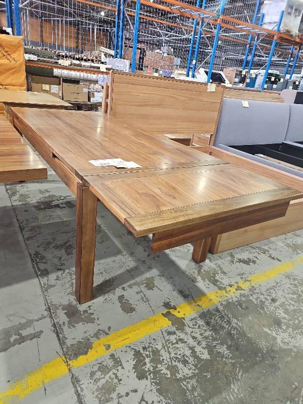 EX DISPLAY KALLISTA BLACKWOOD TIMBER EXTENSION DINING TABLE, 2050MM TO 3050MM, SOLD AS IS EX DISPLAY KALLISTA BLACKWOOD TIMBER EXTENSION DINING TABLE, 2050MM TO 3050MM, SOLD AS IS