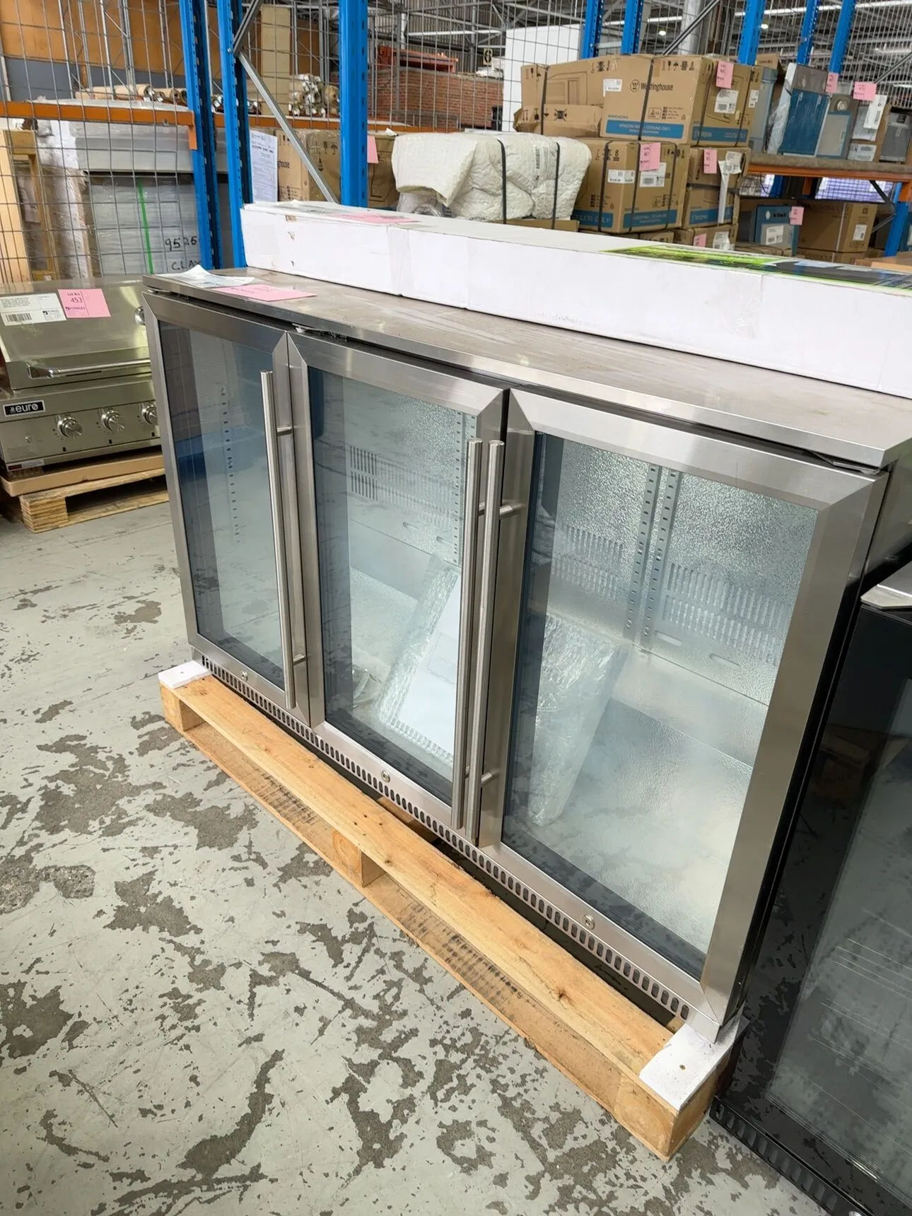 EX DISPLAY ZEIGLER & BROWN 3 DOOR S/STEEL BAR FRIDGE BFR3060, RRP$2999, WITH 3 MONTH WARRANTY EX DISPLAY ZEIGLER & BROWN 3 DOOR S/STEEL BAR FRIDGE BFR3060, RRP$2999, WITH 3 MONTH WARRANTY