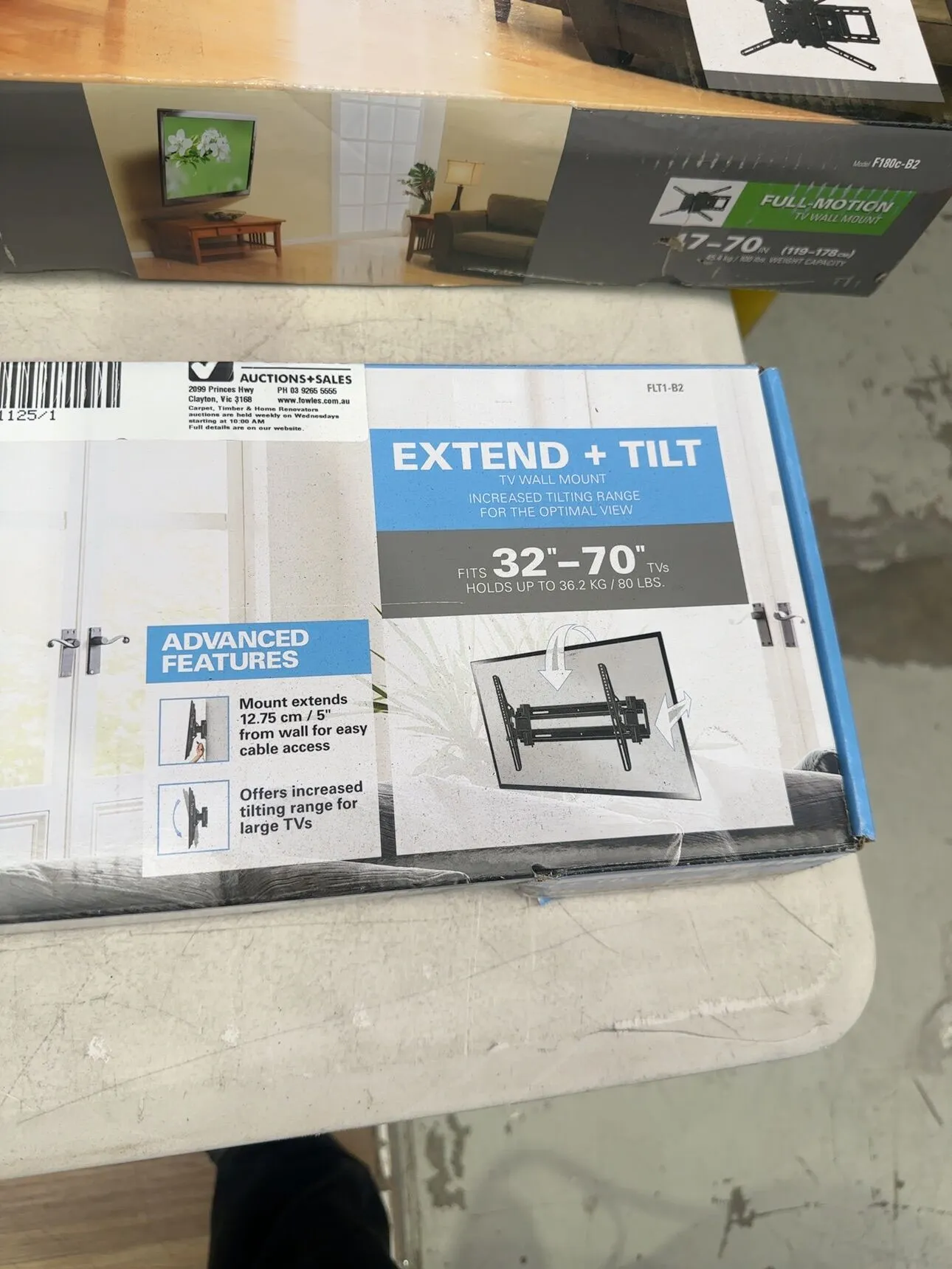 NEW SANUS UNIVERSAL TV MOUNT, EXTEND & TILT FOR FLAT PANEL TV 32" TO 70" MODEL FLT1-B2, RRP$159.95 NEW SANUS UNIVERSAL TV MOUNT, EXTEND & TILT FOR FLAT PANEL TV 32" TO 70" MODEL FLT1-B2, RRP$159.95