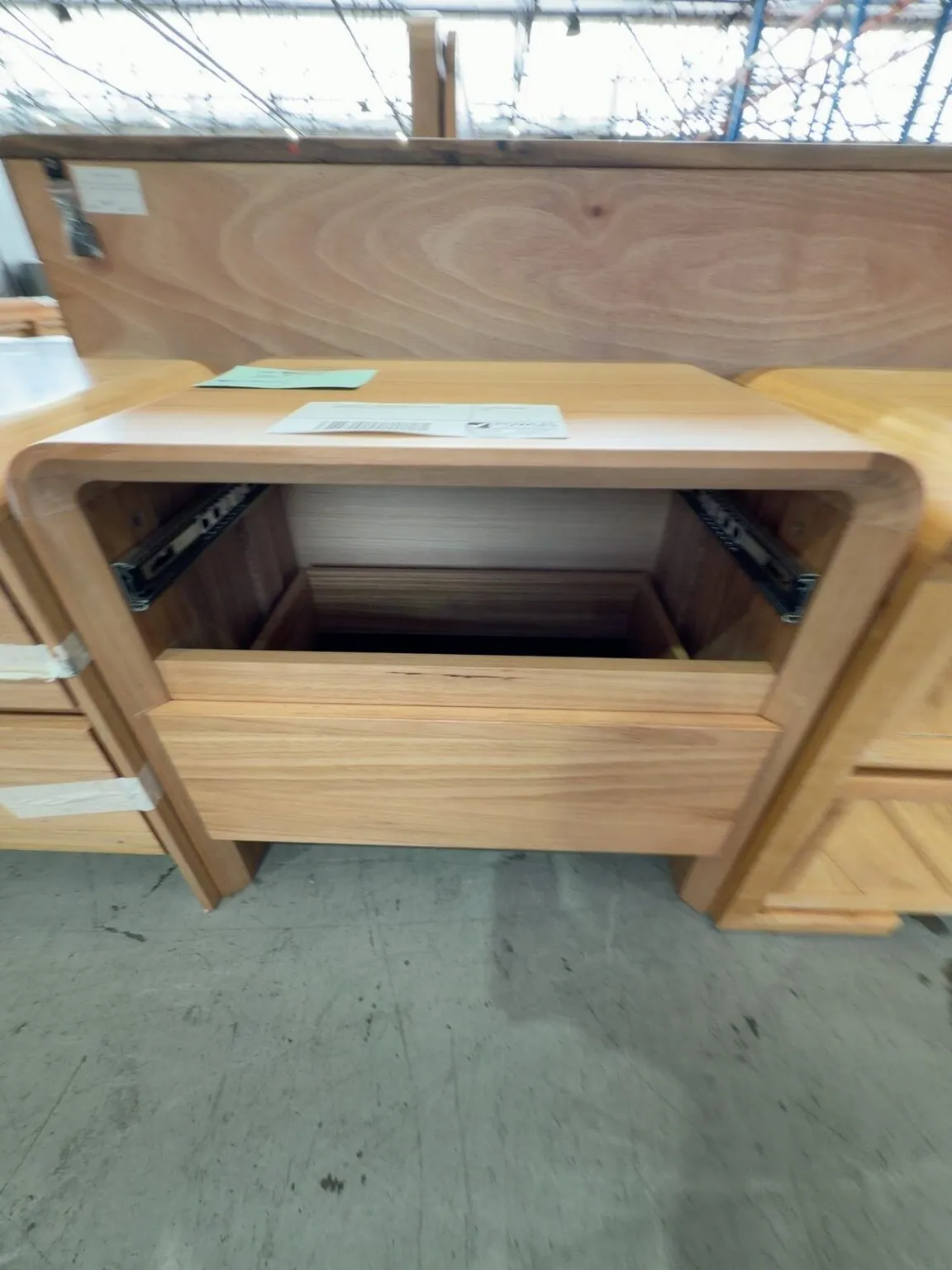 EX DISPLAY - LENA MESSMATE CURVED BEDSIDE TABLE, SOLD AS IS *MISSING ...