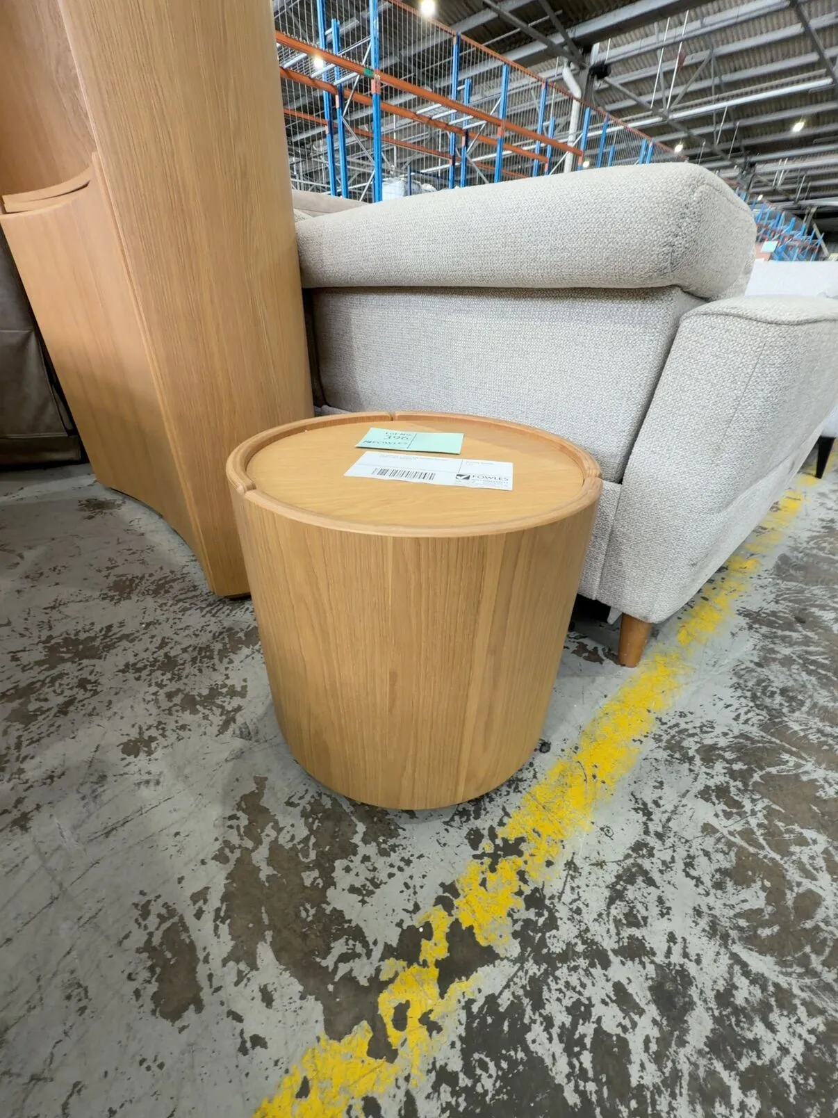 EX DISPLAY - LUCY OAK NATURAL CURVED LAMP TABLE SOLD AS IS EX DISPLAY - LUCY OAK NATURAL CURVED LAMP TABLE SOLD AS IS