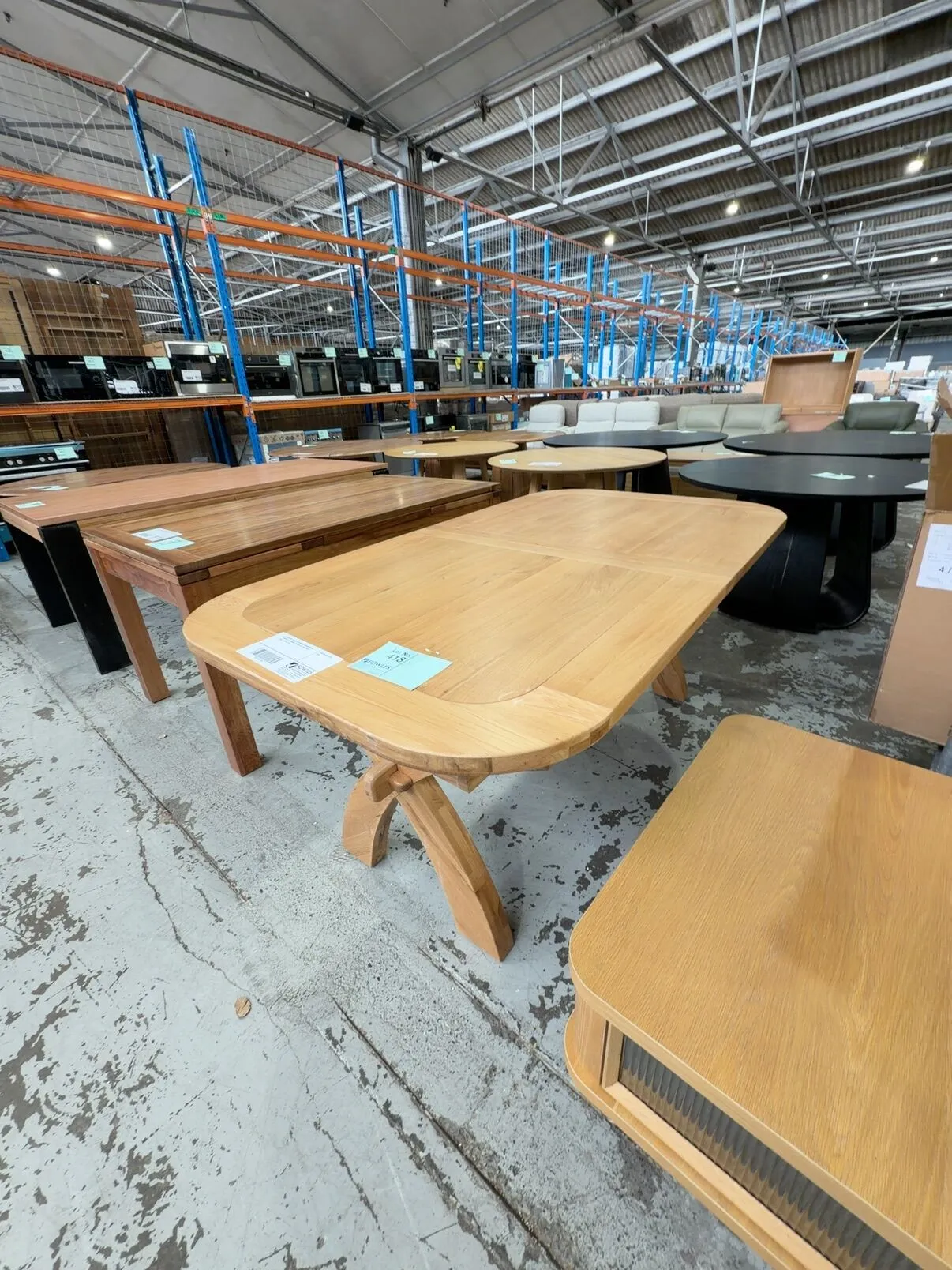 EX DISPLAY TAHOE EXTENSION DINING TABLE, 1800MM TO 2800MM, CROSS LEG, NATURAL OAK, SOLD AS IS EX DISPLAY TAHOE EXTENSION DINING TABLE, 1800MM TO 2800MM, CROSS LEG, NATURAL OAK, SOLD AS IS