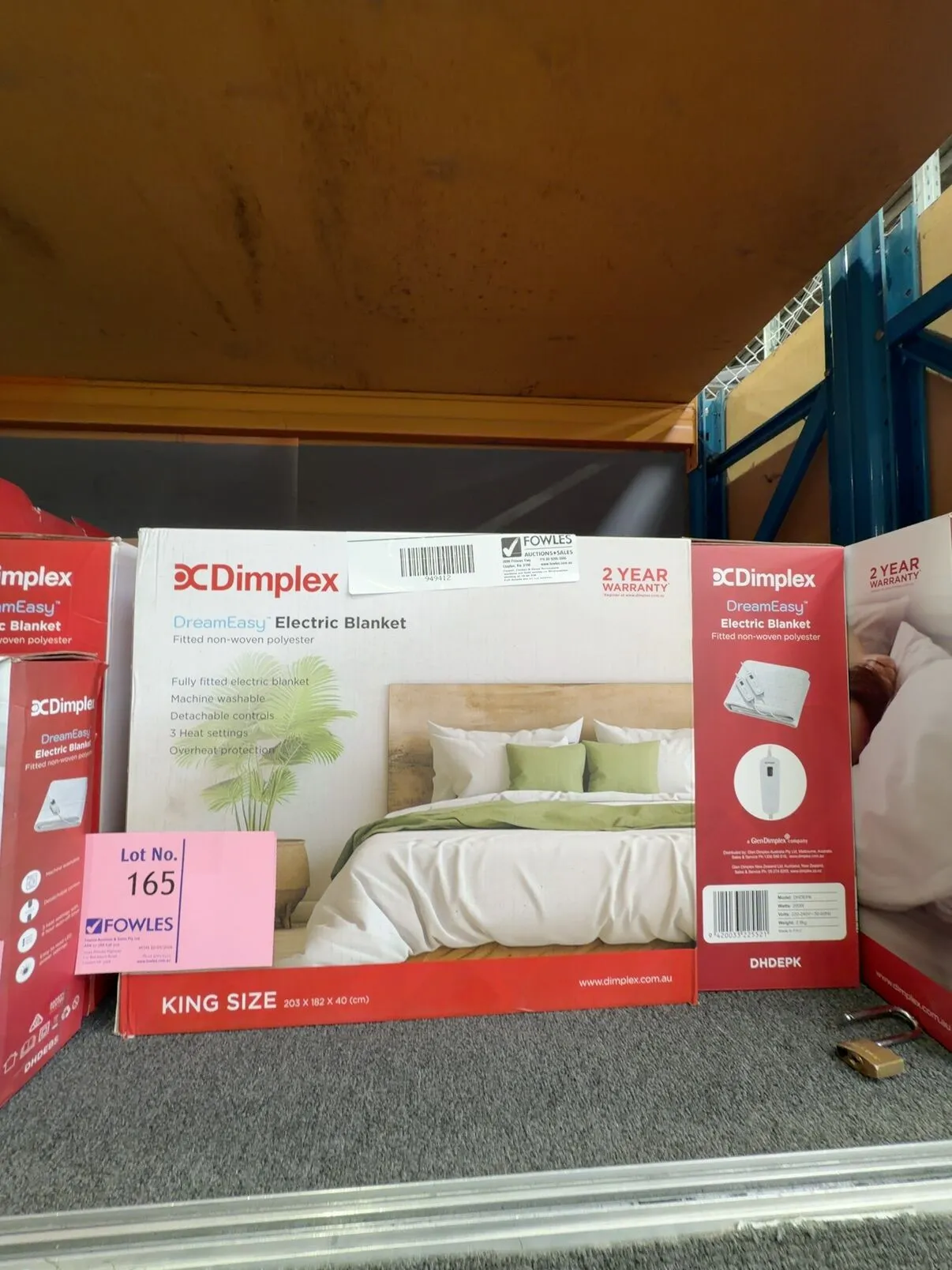 DAMAGED PACKAGING - DIMPLEX DREAM EASY FITTED ELECTRIC BLANKET - KING SIZE, DHDEBK RRP$129 DAMAGED PACKAGING - DIMPLEX DREAM EASY FITTED ELECTRIC BLANKET - KING SIZE, DHDEBK RRP$129