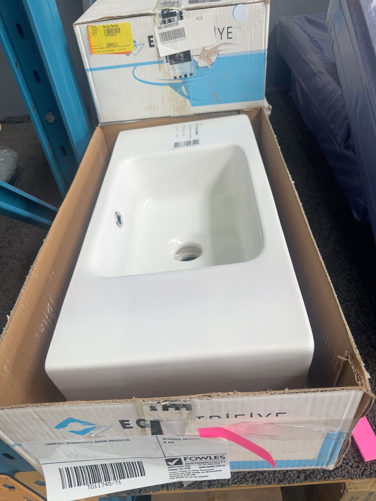 COMPACT BENCH/WALL BASIN SB35531/0 COMPACT BENCH/WALL BASIN SB35531/0