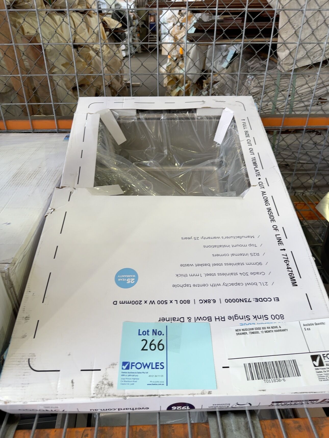 NEW NUGLEAM EDGE 800 RH BOWL & DRAINER, 73N0000, 12 MONTH WARRANTY NEW NUGLEAM EDGE 800 RH BOWL & DRAINER, 73N0000, 12 MONTH WARRANTY