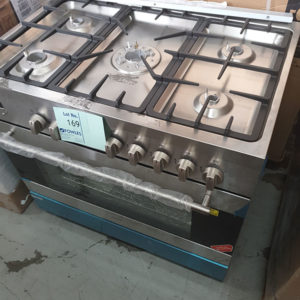 EURO 900MM S/STEEL FREESTANDING OVEN MODEL EV900DPSX, DUEL FUEL WITH 5 BURNER GAS COOKTOP WITH FLAME FAILURE DEVICE, CAST IRON TRIVETS, TWIN FAN 8 COOKING FUNCTIONS, CLOSED DOOR GRILLING, ROTISSERIE & LOWER STORAGE COMPARTMENT WITH 12 MONTH WARRANTY
