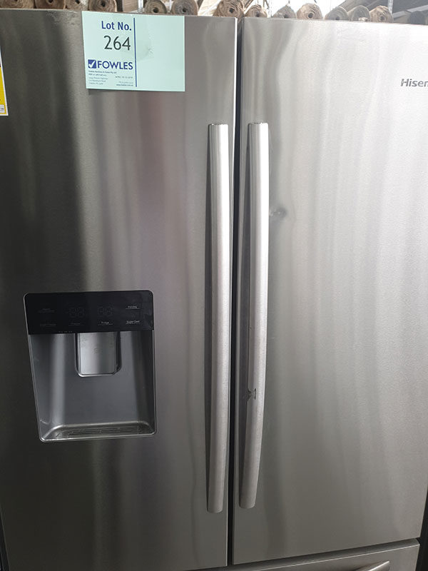HISENSE 630LITRE FRENCH DOOR FRIDGE, S/STEEL WITH WATER, HUMIDITY CONTROLLED CRISPERS, WITH MULTIPLE DRAWERS, FULLY ADJUSTABLE SHELVES MODEL HR6FDFF630S LIMITED WARRANTY - 12 MONTH WARRANTY WITHIN 40KLMS OF MELBOURNE CBD SKU 360011392