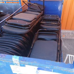 EX HIRE BLACK PADDED FOLDABLE CHAIRS SOLD AS IS