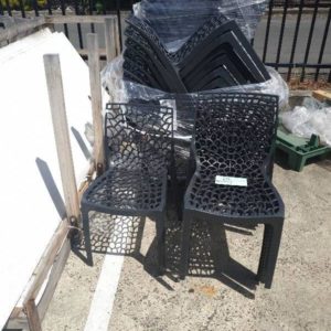 EX HIRE - ACRYLIC OUTDOOR CHAIR PROUVE SLATE SOLD AS IS