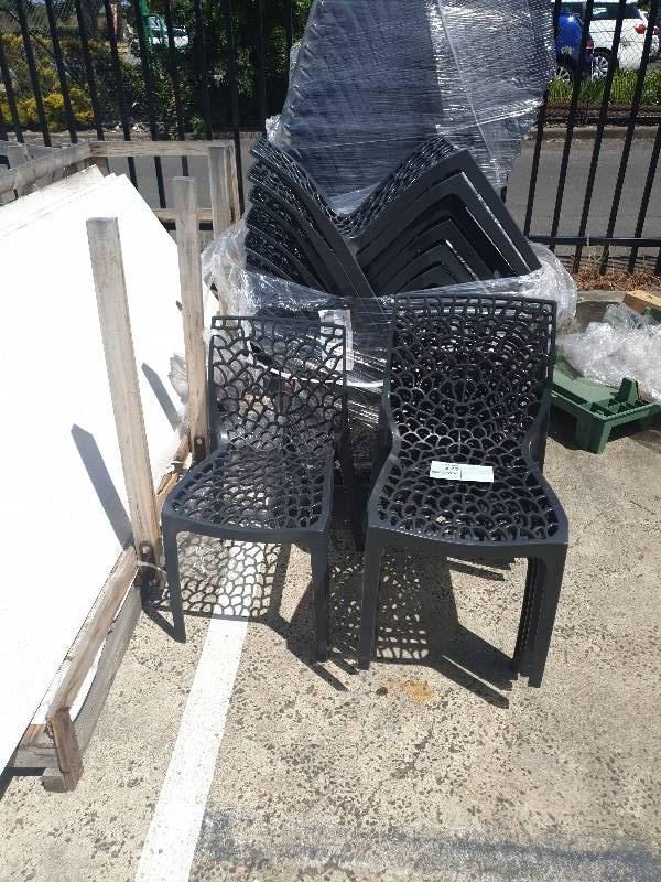 EX HIRE - ACRYLIC OUTDOOR CHAIR PROUVE SLATE SOLD AS IS