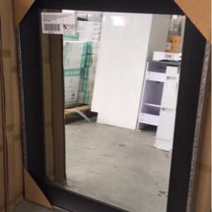 NEW MEDIUM DESIGNER ORNATE FRAMED MIRROR WITH BEVELLED EDGE - BLACK WITH SILVER TRIM AROUND THE EDGE XF13127 1080MM X 1320MM