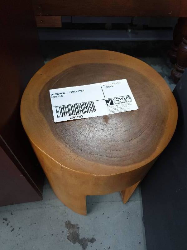 SECONDHAND - TIMBER STOOL SOLD AS IS