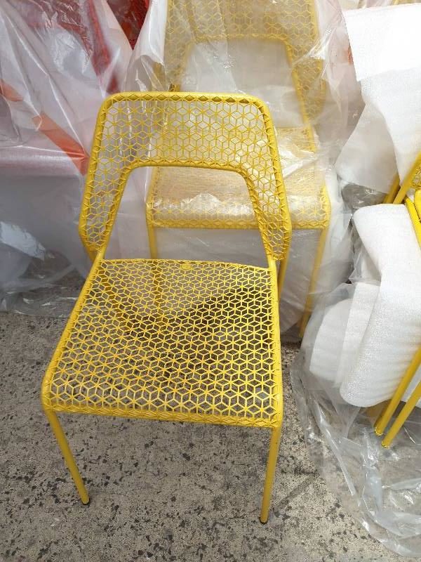 EX-HIRE METAL CHAIR-YELLOW SOLD AS IS