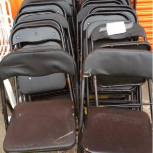 EX HIRE BLACK PADDED FOLDABLE CHAIRS SOLD AS IS