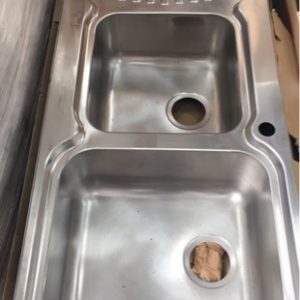 FRANKE PFXP621LHD PACIFIC PLUS S/STEEL SINK WITH 1 & 3/4 BOWL WITH LEFT HAND DRAINER FRANKE WASTES AND CLIPS