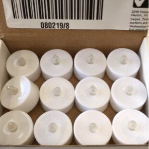 NEW 12 PACK LED TEALIGHT CANDLES FLAMELESS DECORATION COOL WHITE 6000K BATTERIES INCLUDED