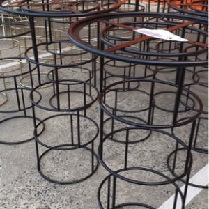MODERN BLACK METAL BAR TABLE WITHOUT TOP SOLD AS IS