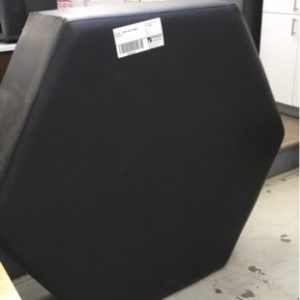 EX HIRE - LARGE BLACK OTTOMAN SOLD AS IS