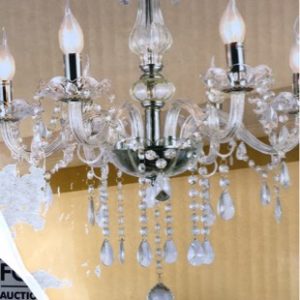 NEW FRENCH PROVINCIAL VINTAGE STYLE GLASS CHANDELIER CLEAR 6 ARMS FITS E14 240V