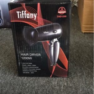 NEW TIFFANY 1200W TRAVEL FOLDABLE COMPACT HAIRDRYER 2 SPEED 1.6MT THD1200