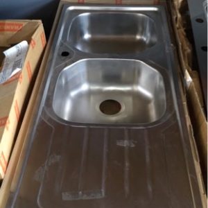 NEW FRANKE ONDA LINE" STAINLESS STEEL SINK WITH DOUBLE BOWL & L/H DRAINER OLX621 *NO WARRANTY*"