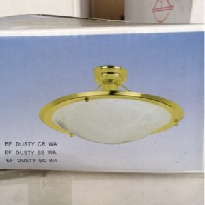 ROUND CEILING LIGHT GOLD TRIM EFDUSTYWA SOLD AS IS