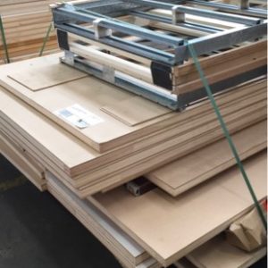 PALLET OF EXTRA LARGE MDF DOORS & ASSORTED CAVITY UNITS