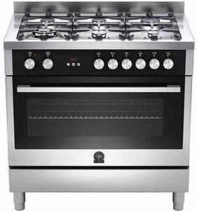LA GERMANIA TU96C61BX 900MM FREESTANDING OVEN DUAL FUEL WITH 6 BURNER GAS COOKTOP WITH ELECTRIC FAN FORCED OVEN WITH 9 COOKING FUNCTIONS WITH TRIPLE GLAZED OVEN DOOR WITH 3 MONTH WARRANTY