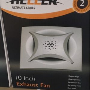 NEW HELLER DIY ULTIMATE SERIES 10INCH SQUARE DUCTED CEILING EXHAUST SILVER 50W MOTOR HEF10PS