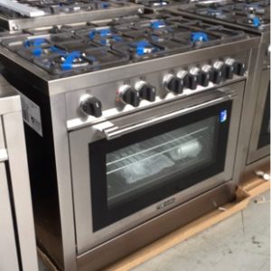 TECHNIKA TEG96U 900MM S/STEEL FREESTANDING OVEN MADE IN ITALY DUEL FUEL 8 COOKING FUNCTIONS WITH 6 BURNER COOKTOP WITH CAST IRON TRIVETS TRIPLE GLAZED DOOR WITH 3 MONTH WARRANTY