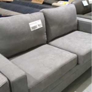 FLYNN 2.5 SEATER SOFA BED COUCH WITH COLUMBIA FABRIC OYSTER LONG MATTRESS