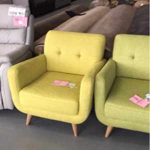 DESIGNER ACCENT CHAIR - COLUMBIA FABRIC LIME