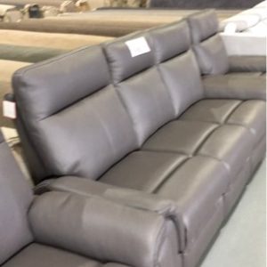 CALLAO 3 SEATER LOUNGE WITH 2 ARM CHAIRS WITH 4 ELECTRIC RECLINERS USB CHARGING GRAPHITE LEATHER