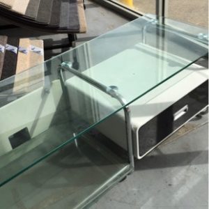 EX DISPLAY GLASS TV CABINET SOLD AS IS