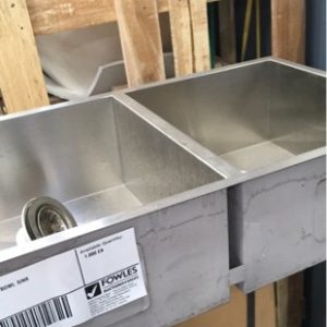 S/STEEL DOUBLE BOWL SINK SOLD AS IS