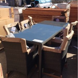 EX DISPLAY - NEWPORT 9 PIECE DINING SETTING SOLD AS IS