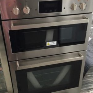 EX DISPLAY EURO DOUBLE OVEN ESM8060TSX MULTIFUNCTION TOP OVEN WITH 4 COOKING FUNCTIONS MAIN OVEN WITH 7 FUNCTIONS TELESCOPIC RAIL DOULBE GLAZED DOOR MADE IN ITAL 3 MONTH WARRANTY DEO7189 RRP$1799