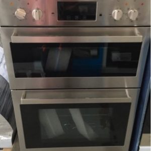 EX DISPLAY EURO DOUBLE OVEN ESM8060TSX MULTIFUNCTION TOP OVEN WITH 4 COOKING FUNCTIONS MAIN OVEN WITH 7 FUNCTIONS TELESCOPIC RAIL DOULBE GLAZED DOOR MADE IN ITAL 3 MONTH WARRANTY DEO7190 RRP$1799