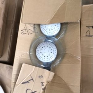 BOX OF CHROME SHOWER HEAD SOLD AS IS