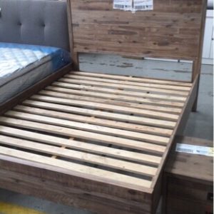 NEW BOXED FEZ TIMBER QUEEN BEDFRAME WITH HIGH HEAD BOARD RRP$999 *3 BOXES ON PICK UP*