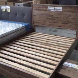 NEW BOXED FEZ TIMBER DOUBLE BEDFRAME WITH HIGH HEAD BOARD RRP$999 *3 BOXES ON PICK UP*