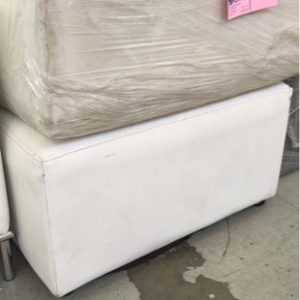 EX HIRE WHITE LARGE OTTOMAN SOLD AS IS