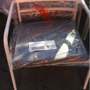 EX HIRE - GREY METAL ARM CHAIR SOLD AS IS SOLD AS IS